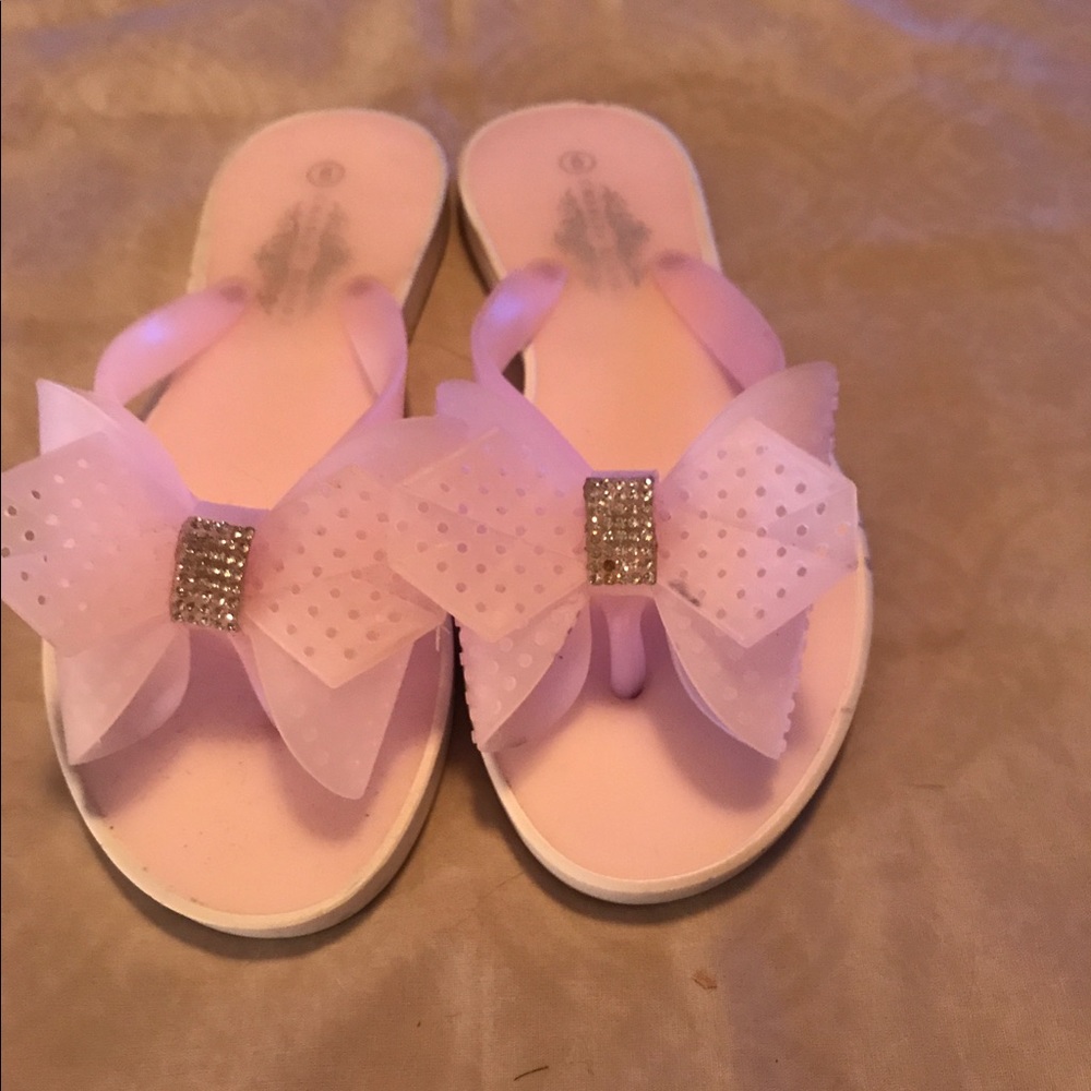 Pink jelly flip flops