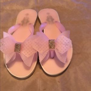 Pink jelly flip flops