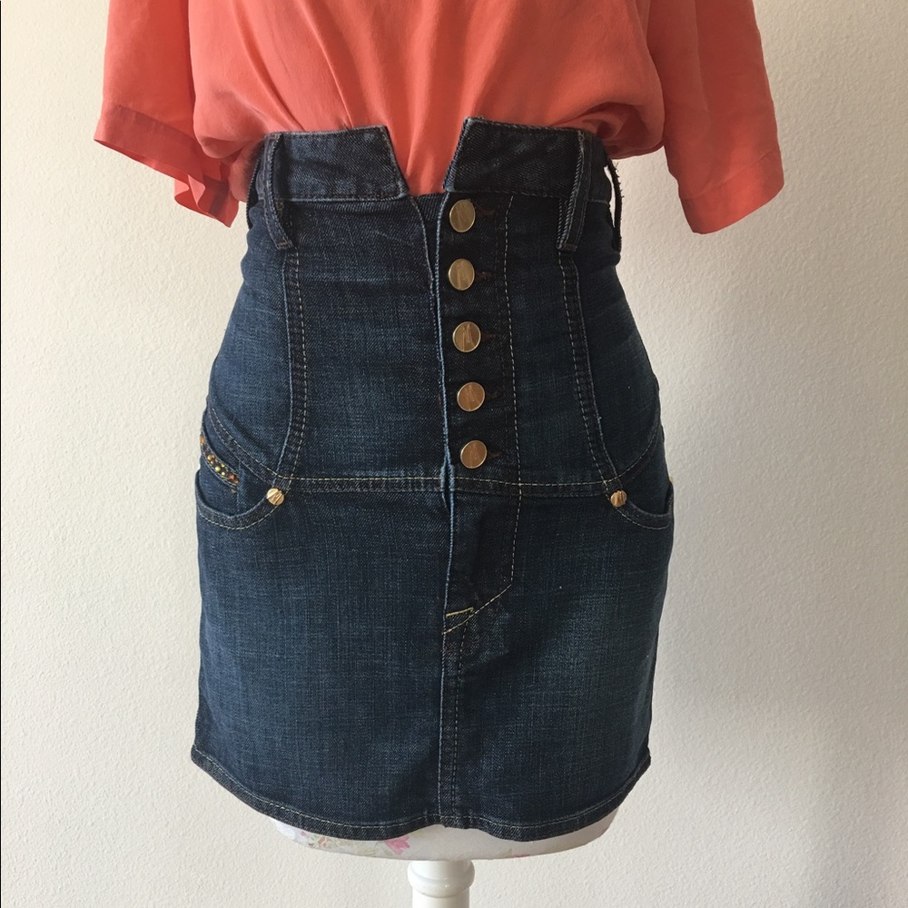 Vintage Marciano high waist denim skirt