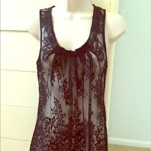 Express black lace top XS