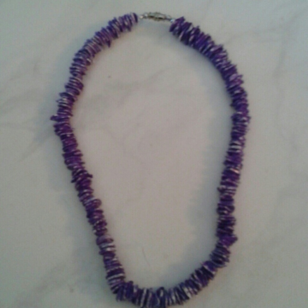 Vintage Beautiful purple shell necklace
