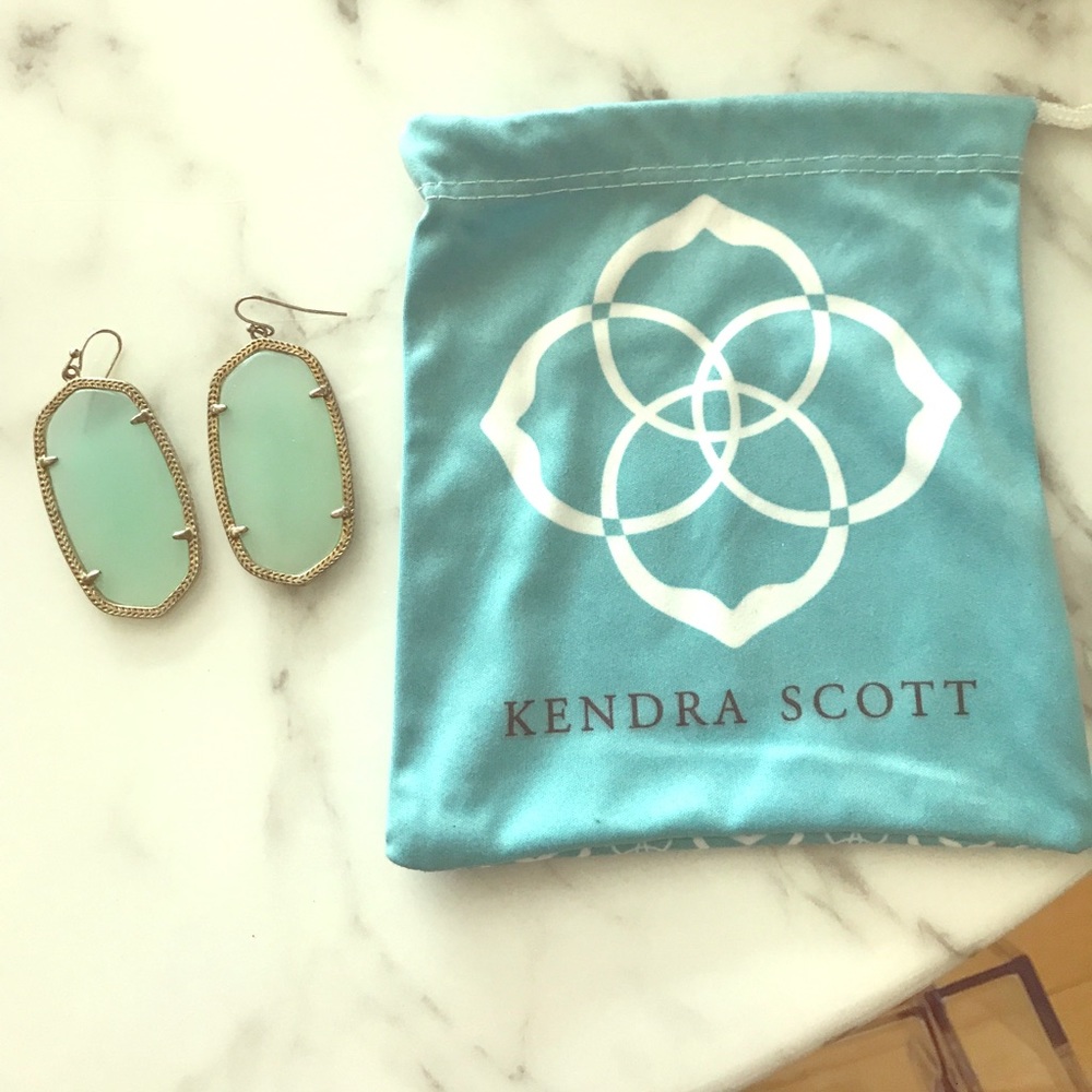 Mint colored Kendra Scott earrings