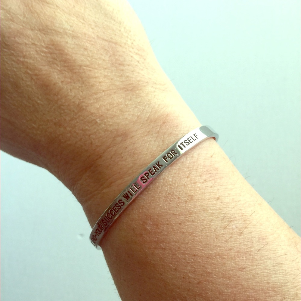 Inspirational Quote🌹 Silver Plated Cuff Bracelet