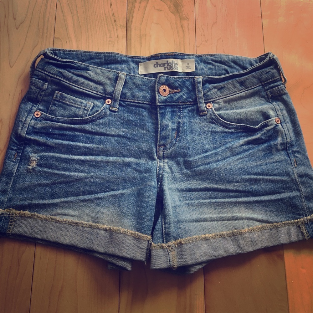 Charlotte Russe High Rise Jean Shorts