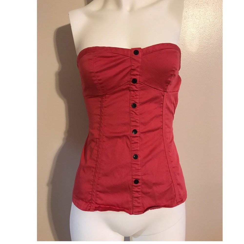 Guess coral strapless top