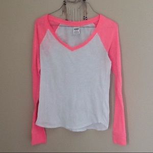 PINK and white shirt