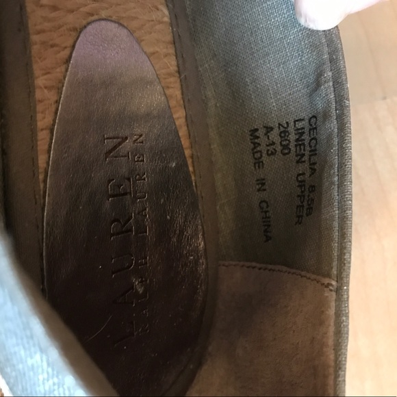 LAURENby Ralph Lauren wedges metallic linen US 8.5 - Picture 6 of 6