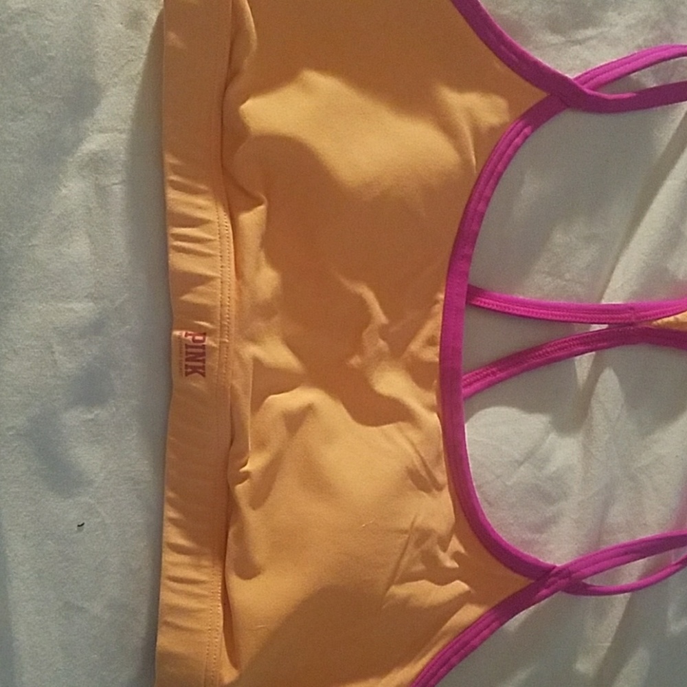 Pink sports bra