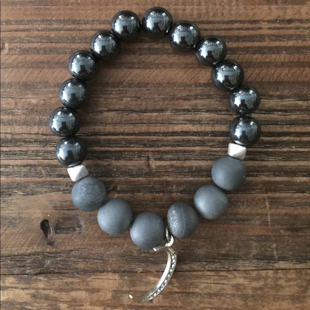 Metallic Moon Charm Bracelet