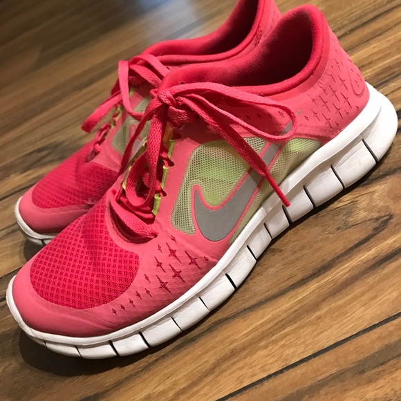 white pink lime green nike