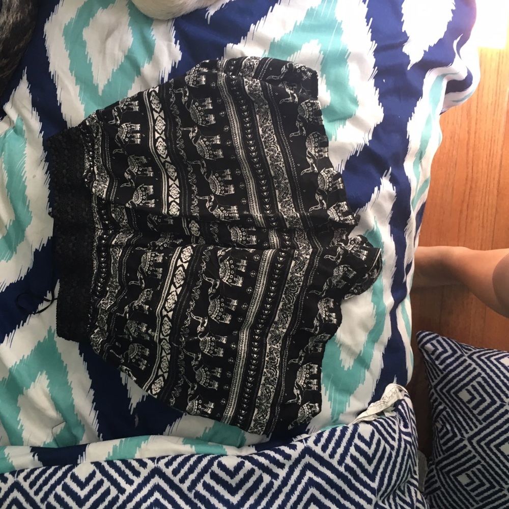 Elephant print shorts