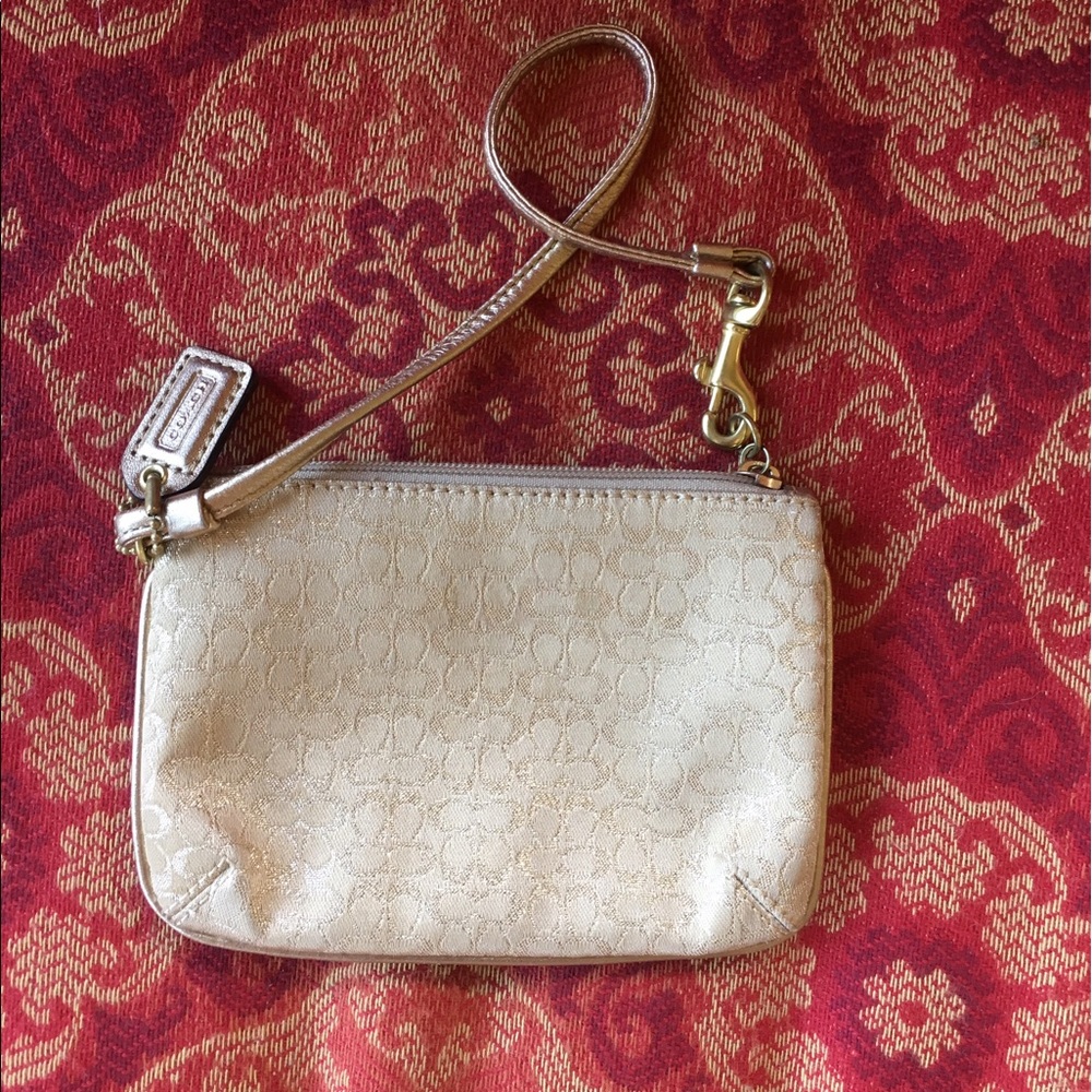 Gold Coach Wristlet