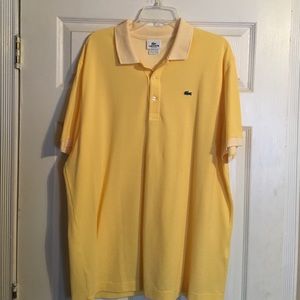 Lacoste polo yellow with pastel yellow collar