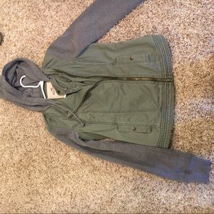 Hollister jacket green and grey