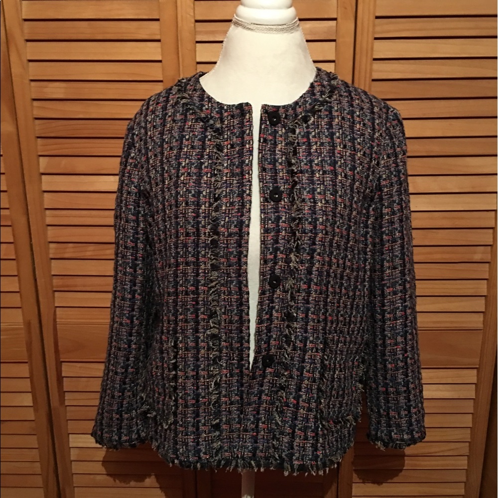 Anne Taylor Fringe Tweed Jacket