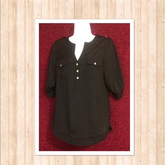 New 41 Hawthorne Stitch Fix Blouse Sz Small Black - Picture 1 of 4