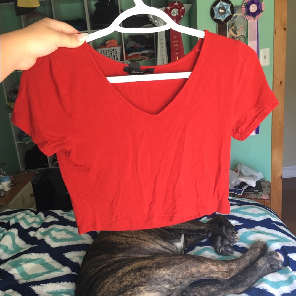 Red forever 21 crop top