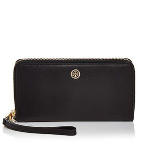 Tory burch Parker zip continental wallet black new