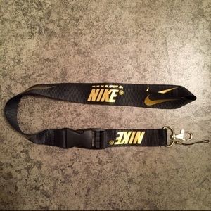 Nike Lanyard ID Badge Holder - Black/Gold Color