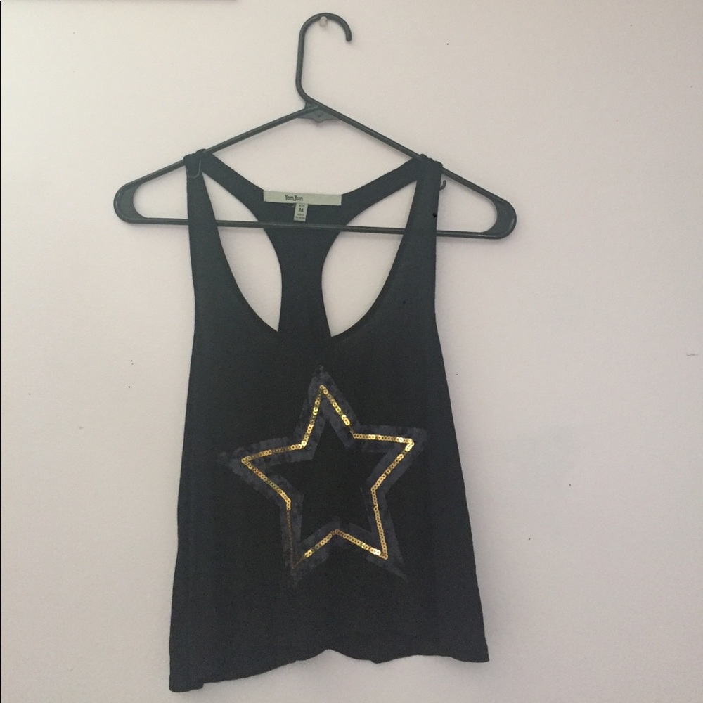 Black crop tank top