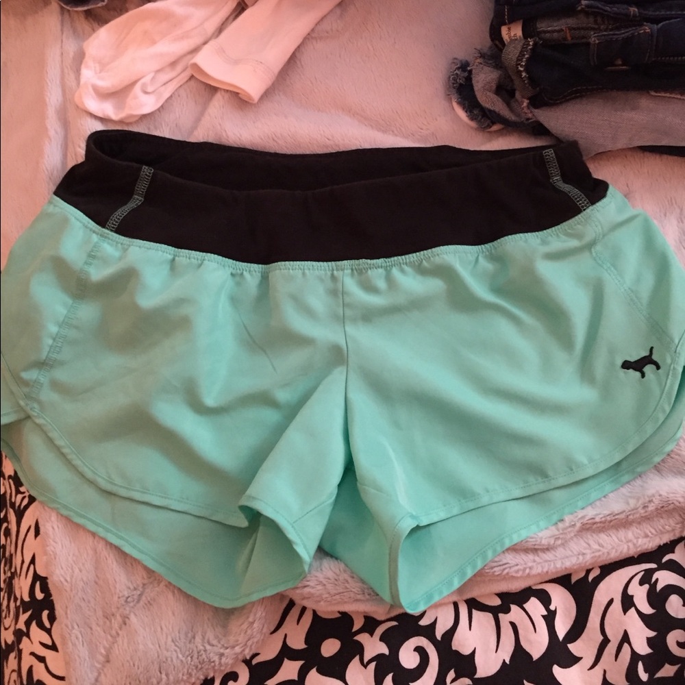 Mint green workout shorts