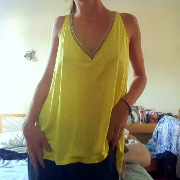 H&M Tops - H&M Yellow V-Neck Shirt