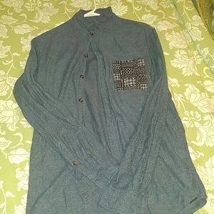 S - Blue Long Sleeve Button Down