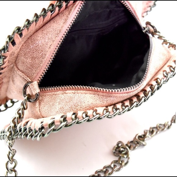 Pink Metallic Chain Whipstitch and Chain Crossbody - Picture 3 of 4