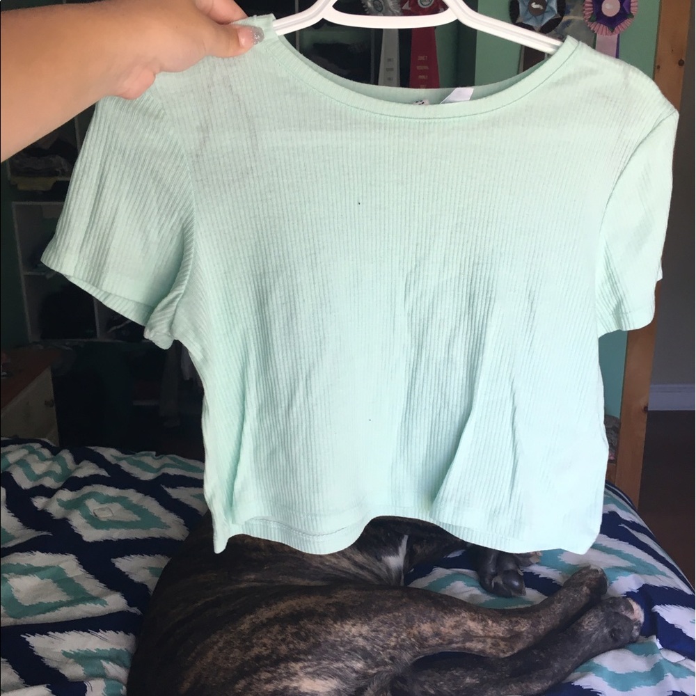 Turquoise crop top H&M small
