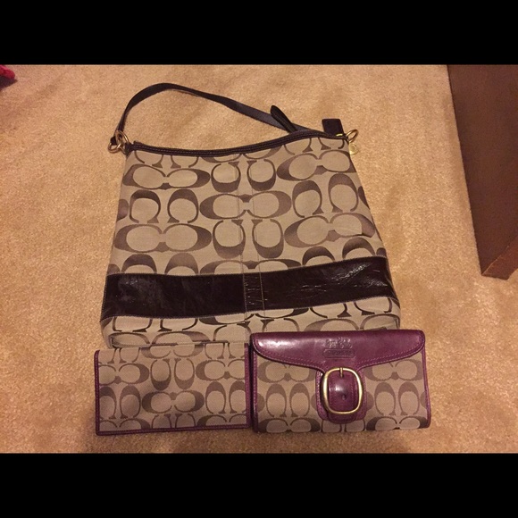 Coach purse, wallet, checkbook cover
