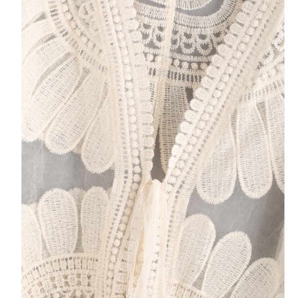 Beach cover up. Embroidered and see thru - Picture 3 of 3