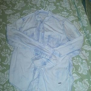 S Blue Hollister Button Down Long Sleeve