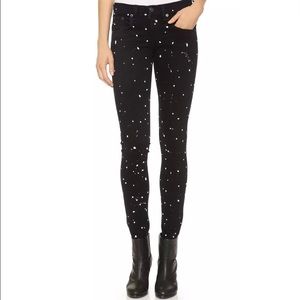 Rag & Bone Splatter Paint Blk Skinny Jeans SIZE 25