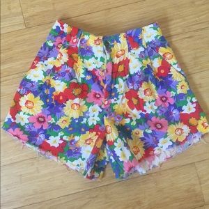 Vintage High Waisted Floral Shorts