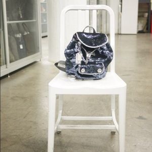 COACH blue sequin backpack POPPY RARE