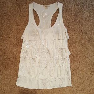 Cream and gold tank top