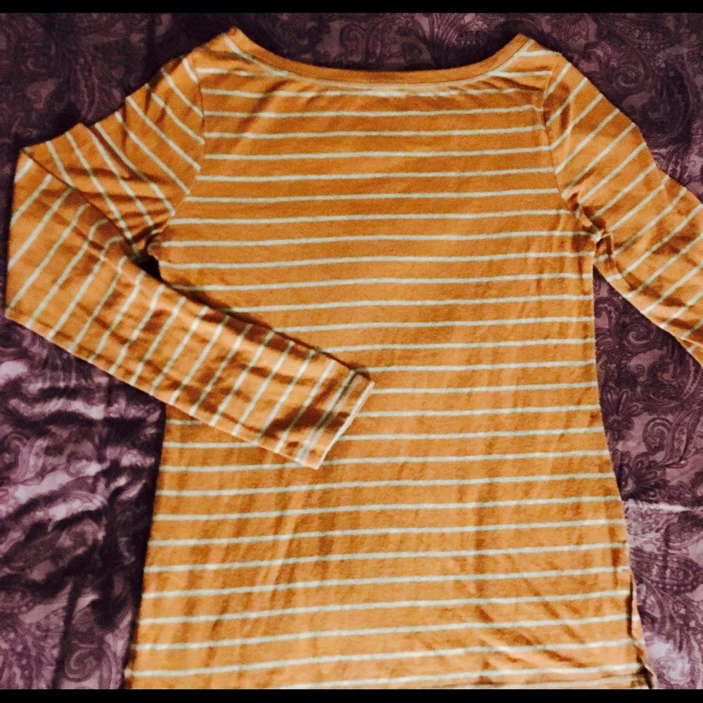 Rust & Gray Striped Shirt