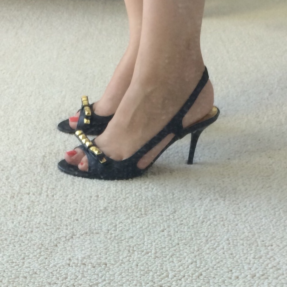 Michael Kors sandals black with gold studs