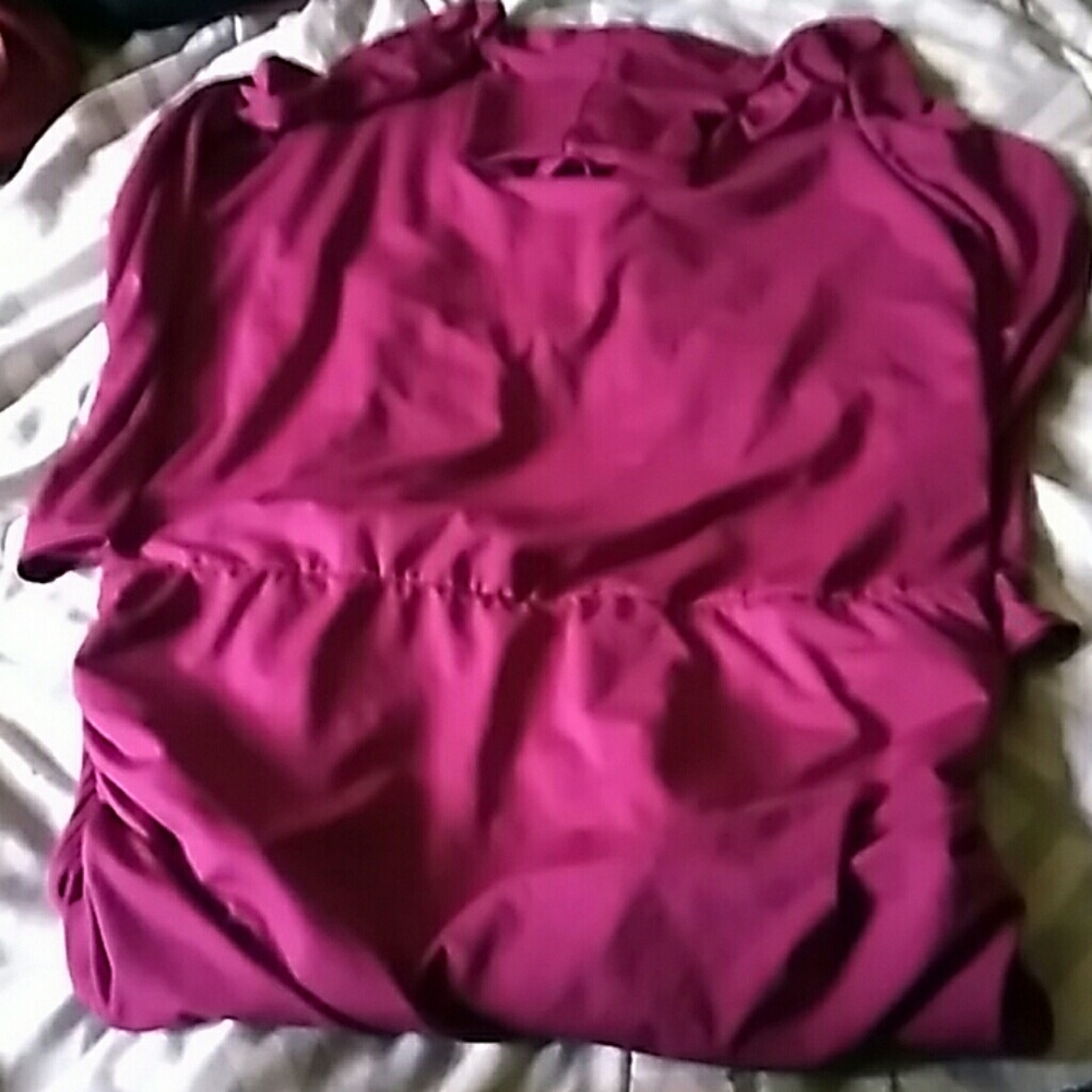 Burgundy turtle neck dress