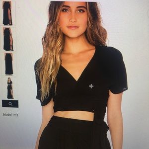 Wildfox couture black wrap  crop top size S