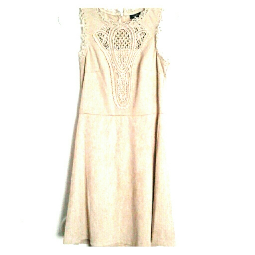 Suede beige dress