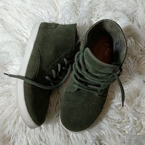 Womens Toms Hunter Green High Tops 8