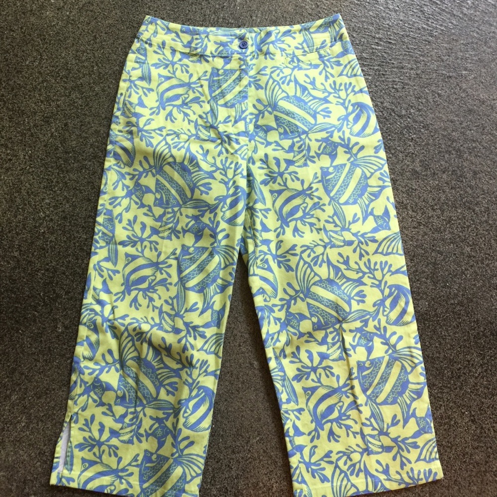 Talbots tropical Cropped pants size2P