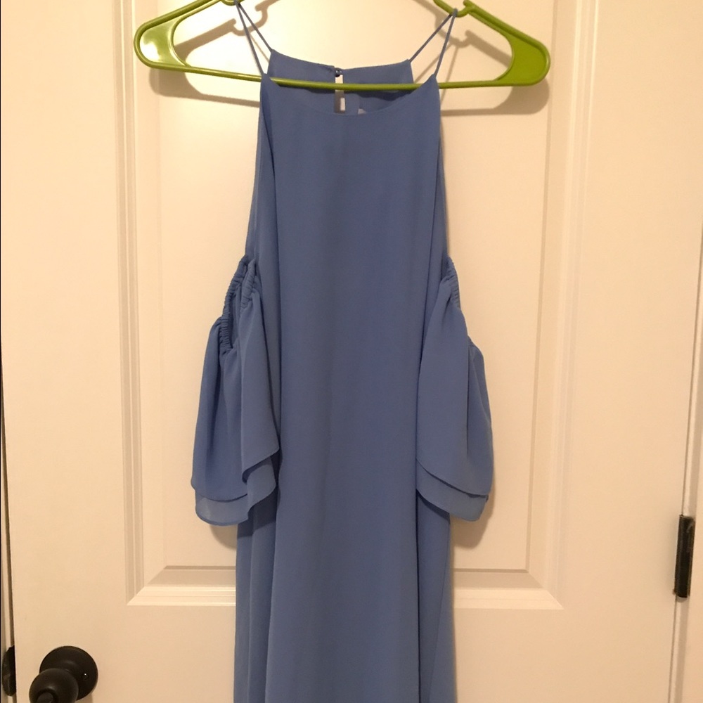 Periwinkle cold shoulder dress