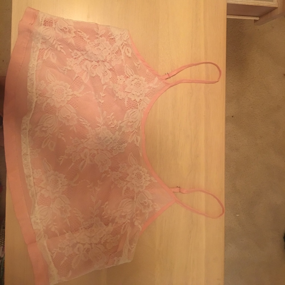 Pink and Lace Crop Top