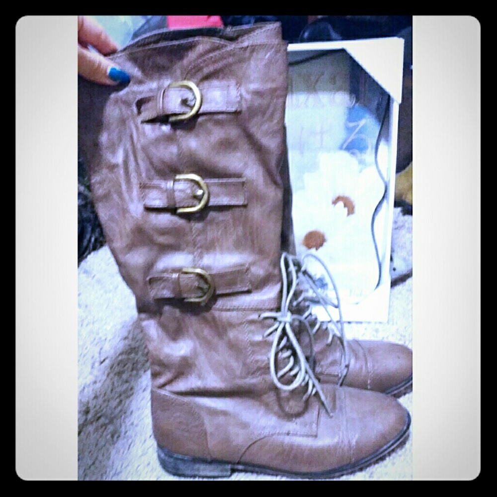 Knee high combat boots