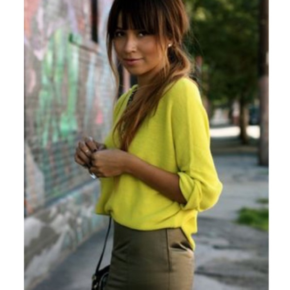 H&M olive/army green pencil skirt