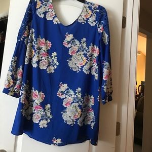 Long Sleeve Floral Flare Dress