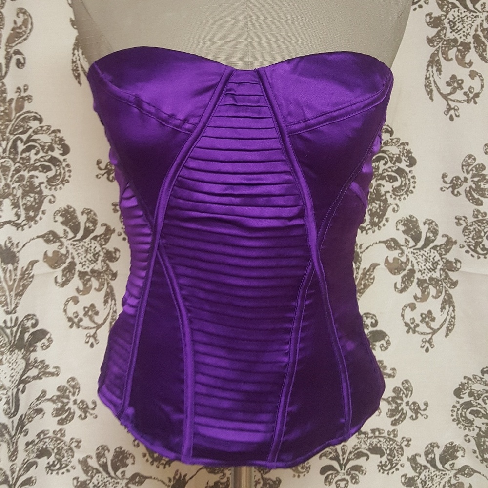 Purple silk corset/bustier top