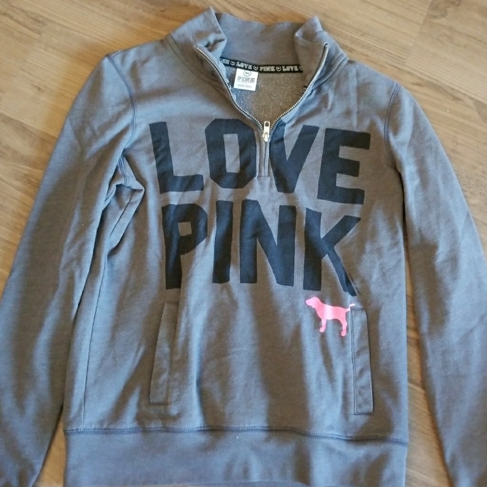 Victoria's Secret pink 1/4 zip pullover. Size s